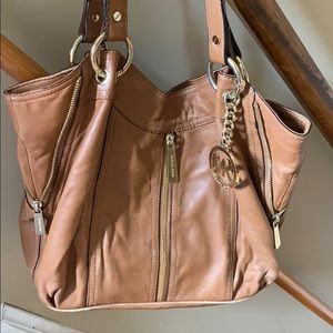 Michael Kors tan hobo bag and matching wallet